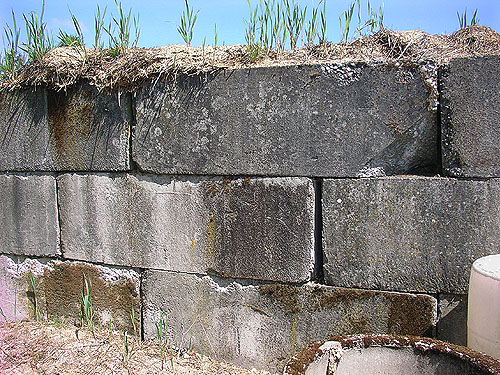 cement blocks, NW Washington Fairground, Lynden, Whatcom County, Washington