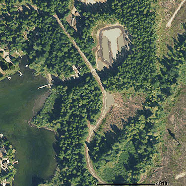 2011 aerial view of Mason Lake County Park, Mason County, Washington