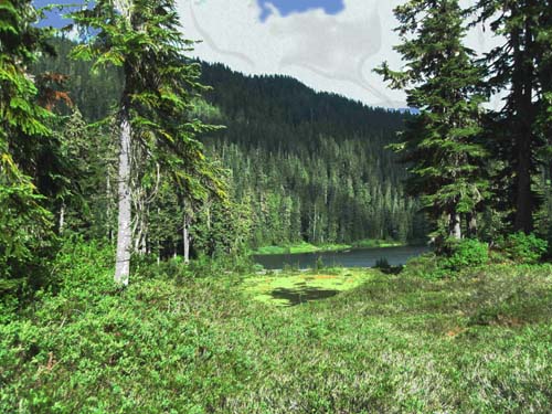 Crystal Lake, lower Meadow Mountain Trail, Snohomish County, Washington