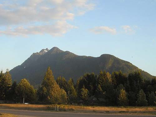 view of Jumbo Mountain from Darrington, Snohomish County, Washington