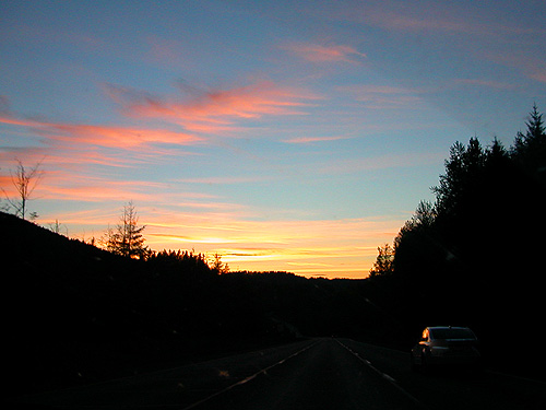 sunset west of Snoqualmie Pass, Washington on 3 May 2017