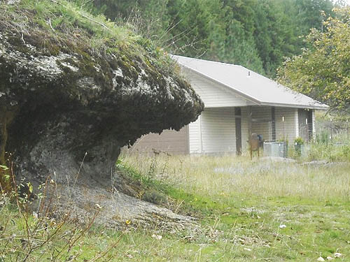 nose of "Turtle Rock," service building site, McKenzie Conservation Area, Newman Lake, Spokane County, Washington