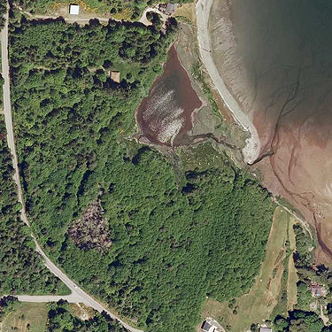 2009 aerial photo of Nick's Lagoon Park, near Seabeck, Washington