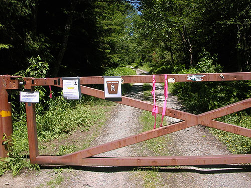 gate on forest road 1028 leading to summit of North Mountain, Skagit County, Washington (nr Darrington)