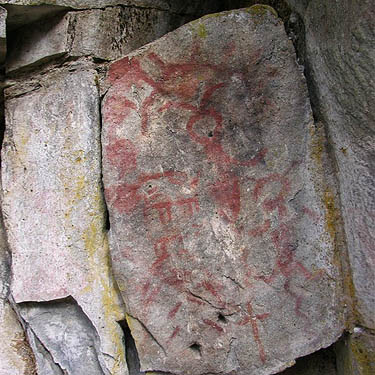 pictographs, Painted Rocks Trail, Spokane County, Washington