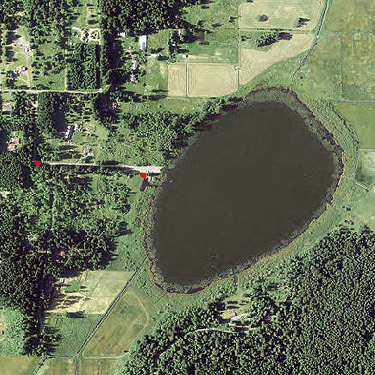 2014 aerial photo of Rapjohn Lake, Pierce County, Washington