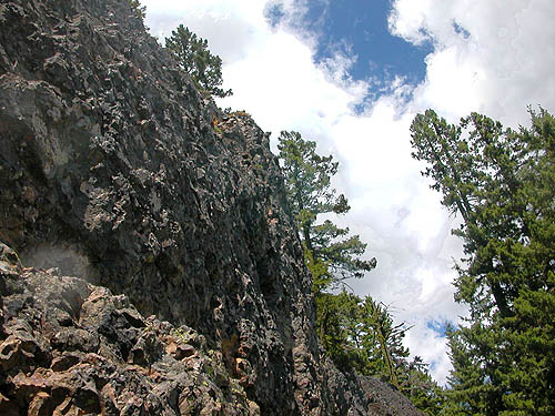 looking up cliff from east side of Red Top Mountain, Kittitas County, Washington