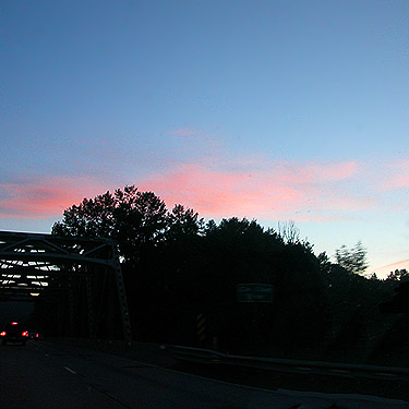 pink sunset cloud from Interstate 90 near Roslyn, Washington, 26 June 2016