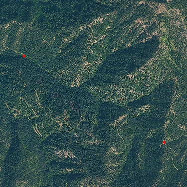 2015 aerial view of spider fileld sites at Ruby Creek and Tronsen Ridge, Chelan County, Washington