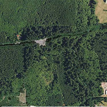 2012 aerial photo, field site at edge of Sadele Dam Park, Cowlitz County, Washington