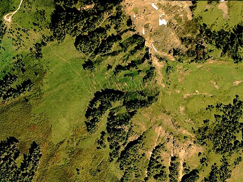 Sauk Mountain, Skagit County, Washington, trail and summit, 2001 aerial photo
