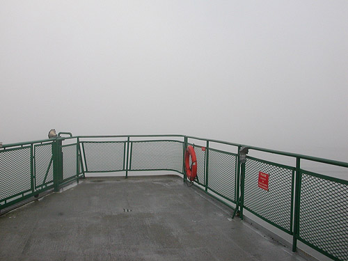 fog on the Mukilteo-Clinton Ferry (Washington), 9 February 2016