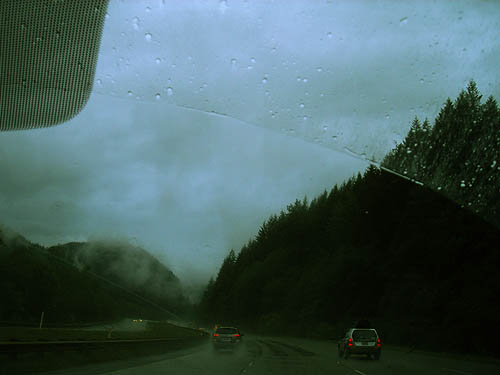 rain on Interstate 90 near Tinkham Road exit, 25 May 2014