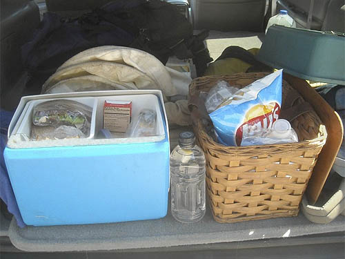 Della Scott's picnic lunch, east side of Chinook Pass, Yakima County, Washington