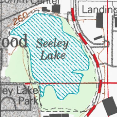 topographic map of Seeley Lake Park, Lakewood, Pierce County, Washington