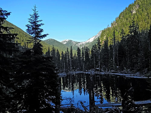 first pond encountered along trail to Slide Lake, Skagit County, Washington