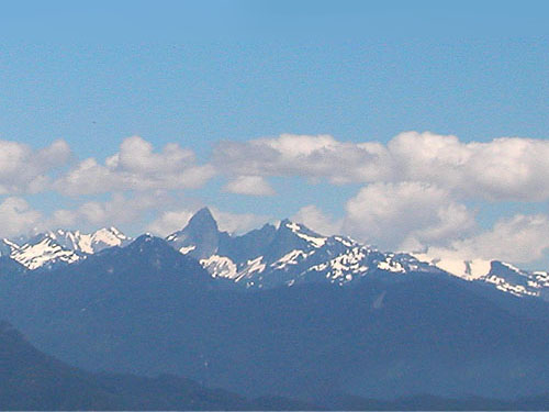 Whitehorse Mountain seen from Illabot Creek Road on way to Slide Lake, Skagit County, Washington