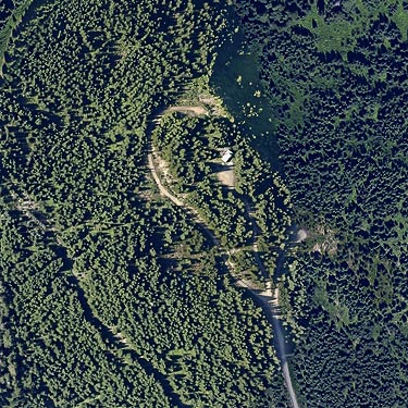 2013 aerial photo, summit of Sobieski Mountain, King County, Washington