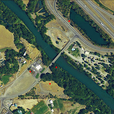2015 aerial photo of Thorp Highway Bridge spider collecting sites, just outside Ellensburg, Washington