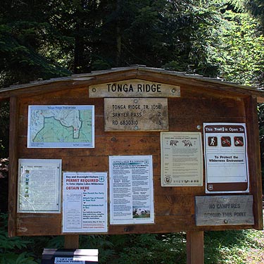 trailhead sign, Tonga Ridge Trail, King County, Washington