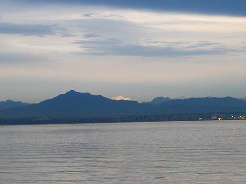 Mount Pilchuck seen from Clinton ferry terminal, Whidbey Island, Washington