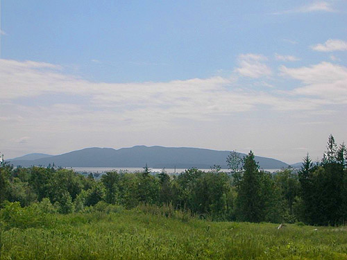 view of Lummi Island from Van Wyck Park site, King Mountain, Whatcom County, Washington